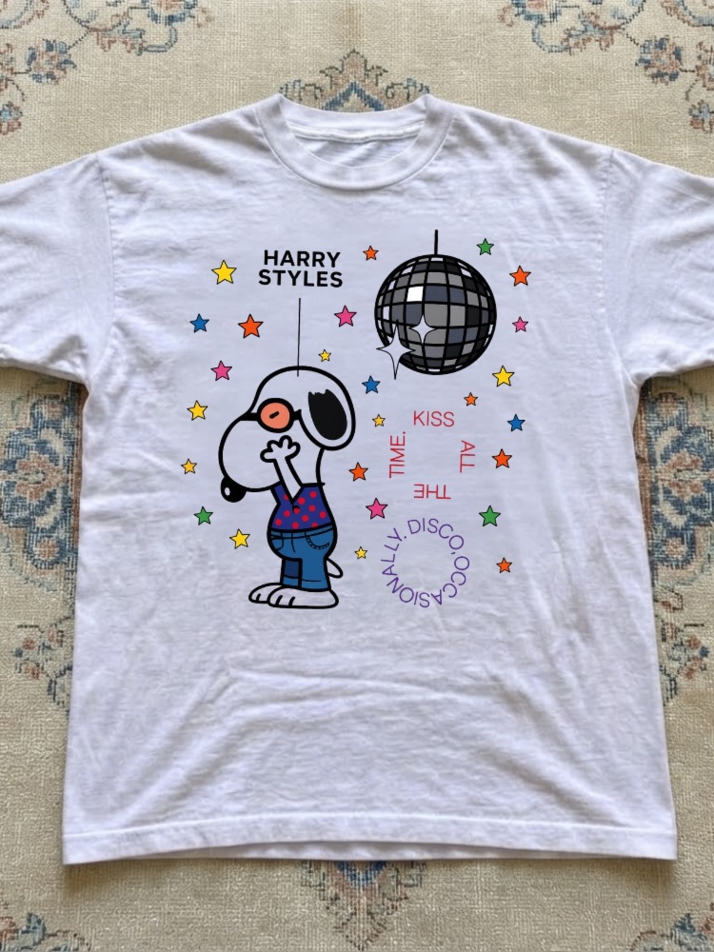 Harry Styles Snoopy Disco Ball Stars Kiss All The Time Occasionally Disco Tee